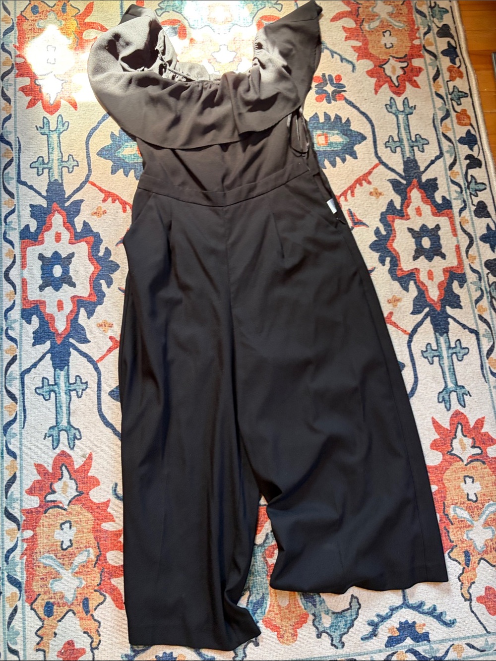 Banana Republic Black Wide-Leg Strapless Jumpsuit